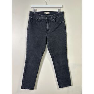 Madewell Mid-Rise Perfect Vintage Jean Faded Black Straight Mom Jeans 29